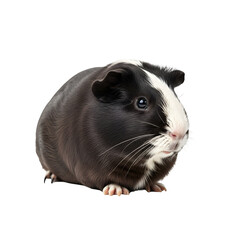 Guinea pig portrait against black background