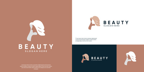 hairstylist logo, natural beauty, luxury fashion, vector graphic design.