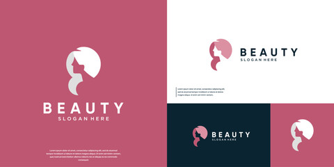 natural beauty, minimalist style, elegant and feminine, vector design template.