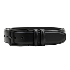 Elegant black leather belt on black