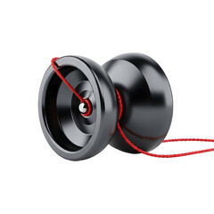 Black yoyo with bright red string
