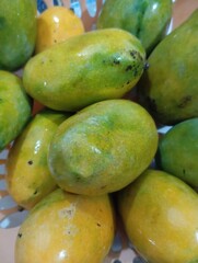 fresh green mangoes