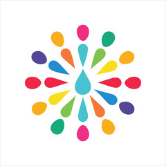 Colorful Water Droplet Circle Pattern Vector