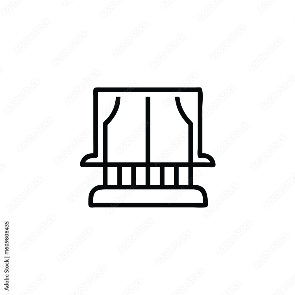 Aufkleber minimalist outline icon a balcony with railings architecture building