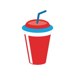 soda cup with straw cartoon vector