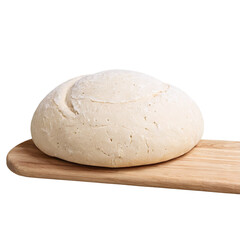 fresh raw dough for bread bakery on wooden board isolated on transparent background