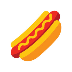 hotdog with mustard vector
