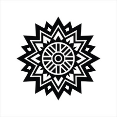 Seamless Black Aztec Graphic Silhouette Icon