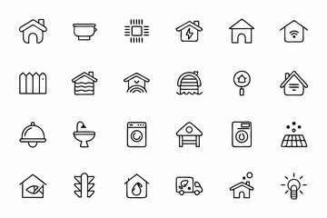 A detailed and functional icon bundle highlighting home features that influence renters’ decisions. Great for listing platforms, flyers, and rental portals