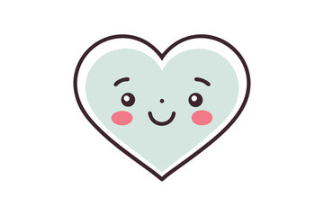 Adorable Heart Character with Rosy Cheeks A Sweet and Charming Addition to Bring Joy and Positivity to Any Project