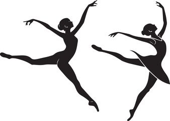 Elegant Ballet Dancer Silhouette Vector Collection