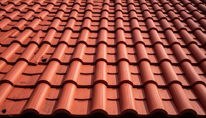 Close-up view of a terracotta roof