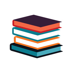 books stacked closed covers vector