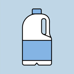 Milk plastic bottle vector icon