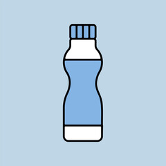 Drinkable yoghurt bottle vector icon