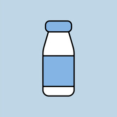 Drinkable yoghurt bottle vector icon