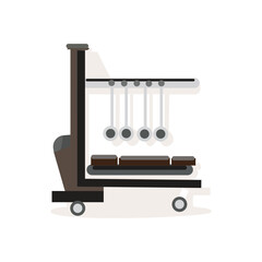 PrintMedical equipment icons showing emergency room, ambulance, vital signs, patient care, and essential hospital equipment Silhouette Vector Style With White Background.