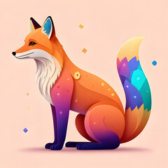 Obraz premium Fox animal color image icon 