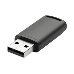 Gray USB drive against black background