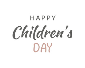 Fototapeta premium Happy Childrens Day greeting card design with elegant typography