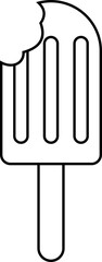 Popsicle outline icon. Ice cream icon clipart with popsicle sticks isolated on transparent background. Vector element for minimal summer design, sweet snack illustration or logo.