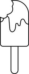 Popsicle outline icon. Ice cream icon clipart with popsicle sticks isolated on transparent background. Vector element for minimal summer design, sweet snack illustration or logo.
