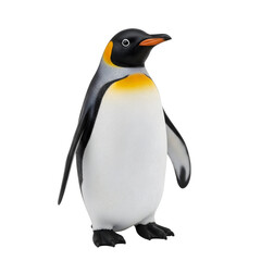 Fototapeta premium King penguin standing isolated black background studio