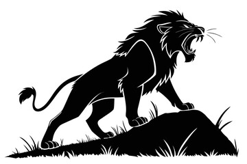 simba lion sihouette black vector