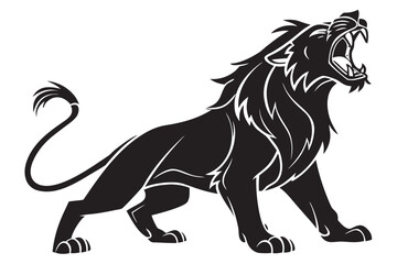 simba lion sihouette black vector