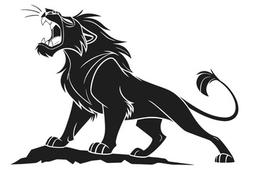 simba lion sihouette black vector