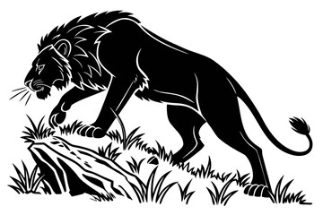 simba lion sihouette black vector