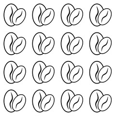 A simple and elegant seamless pattern of coffee bean icons. Suitable for various design projects related to coffee, drinks, and cafes. Ideal for web, print, and branding.