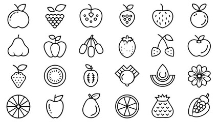 set of different fruits and vegetables icon
