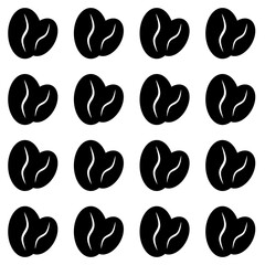 A simple and elegant seamless pattern of coffee bean icons. Suitable for various design projects related to coffee, drinks, and cafes. Ideal for web, print, and branding.