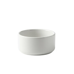 Small, transparent ceramic dog bowl, empty, minimalist and modern design, isolated on a pure transparent background with soft studio lighting and no shadows, concept of pet product display