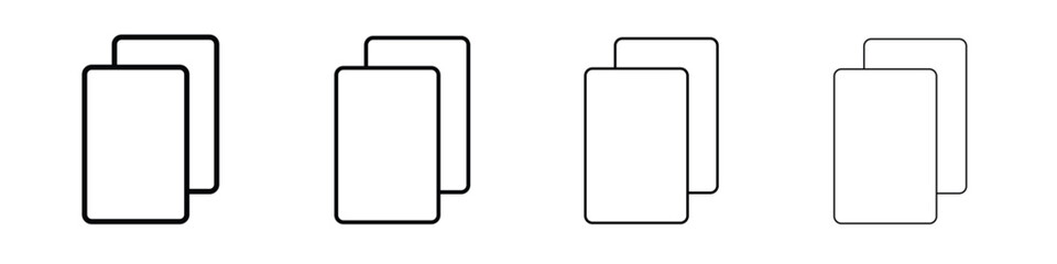 Copy icon in modern stroke line style. Vector 10 eps
