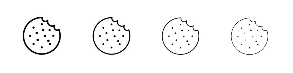 Cookie icon in modern stroke line style. Vector 10 eps
