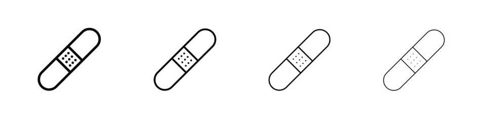 Band aid icon in modern stroke line style. Vector 10 eps