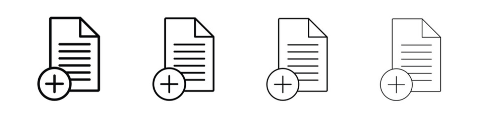 Add document icon in modern stroke line style. Vector 10 eps