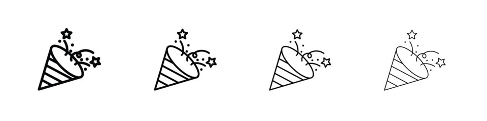 Confetti icon in modern stroke line style. Vector 10 eps