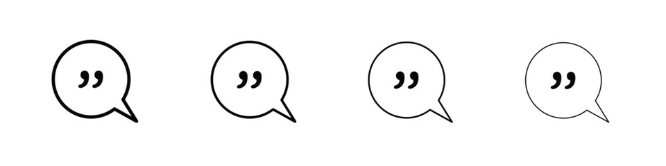 Comment quote icon in modern stroke line style. Vector 10 eps