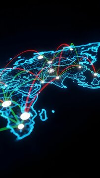 Cyber attack map global network connections