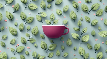 tea leaf themed background