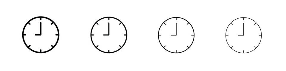 Clock icon in modern stroke line style. Vector 10 eps