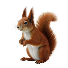 Red squirrel portrait on a black background