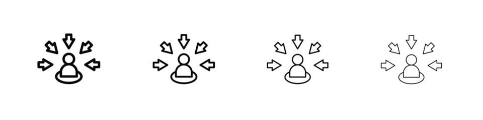 Centric consumer icon in modern stroke line style. Vector 10 eps