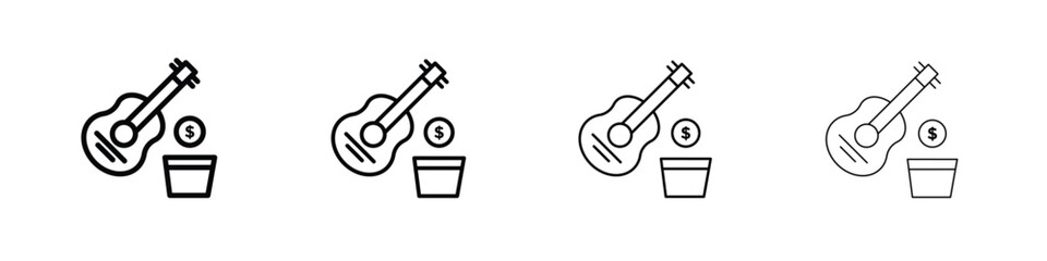 Busking icon in modern stroke line style. Vector 10 eps