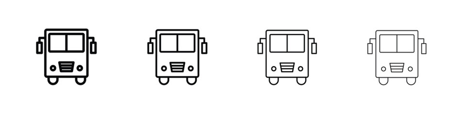 Bus icon in modern stroke line style. Vector 10 eps