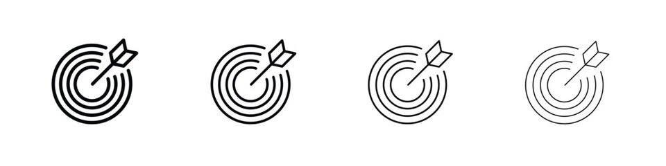 Bullseye icon in modern stroke line style. Vector 10 eps
