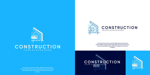 logo depicting building structure, simple style, architecture, vector design illustration.